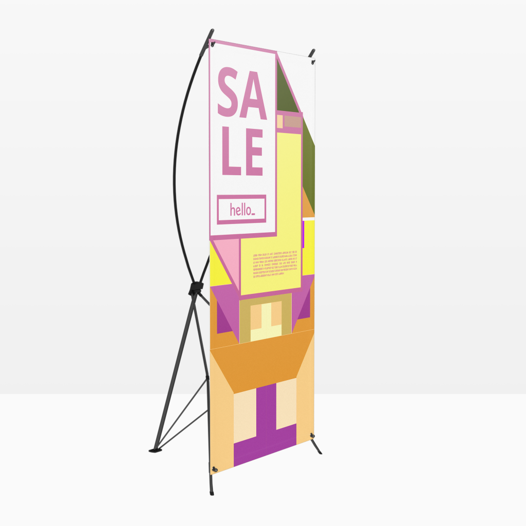Banner with X frame