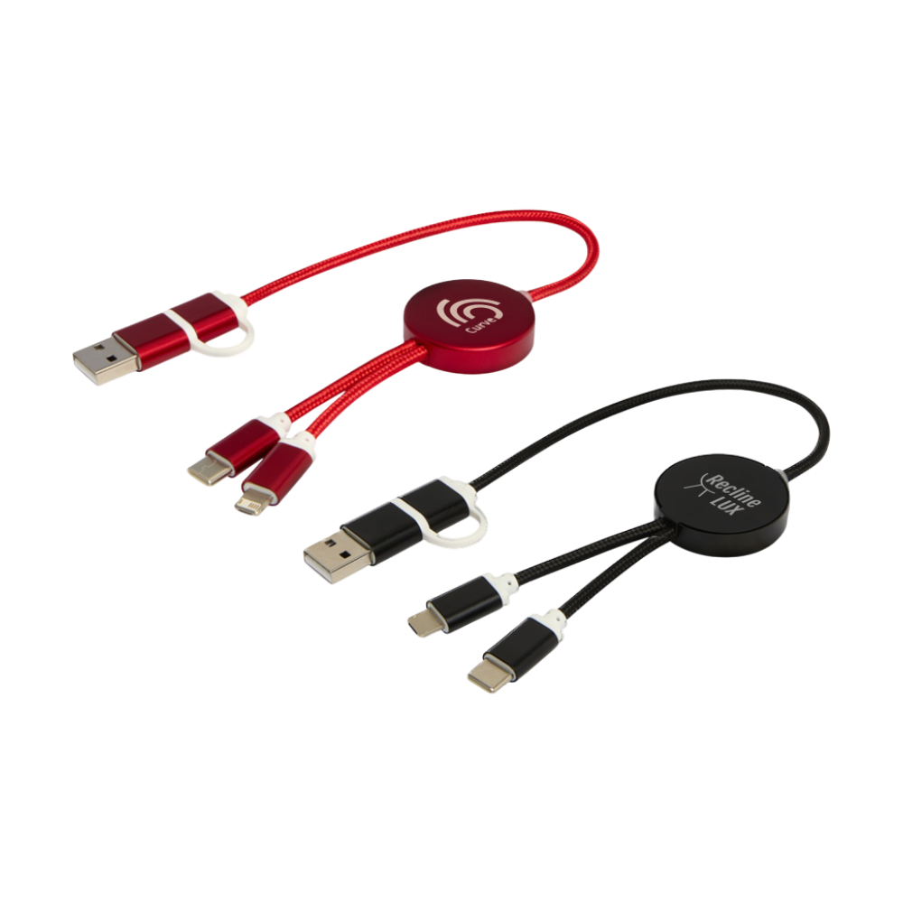 Alasia 5-in-1 | 30cm Recycled Aluminium & Plastic | Data Sync & 27W Fast Charge Cable [alasia5in1recycledaluminiumplasticchargecable30cm]