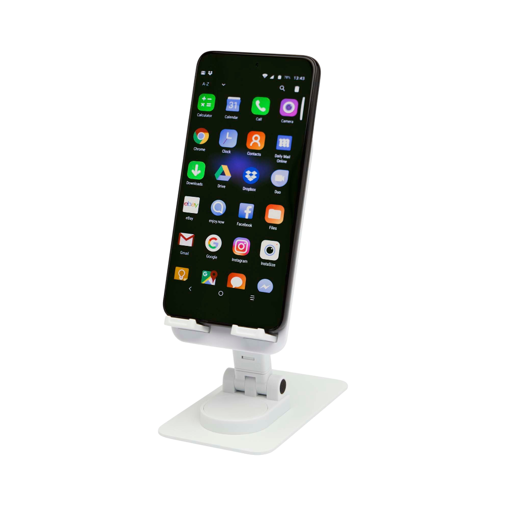 Alhena Recycled Plastic Foldable Phone Holder [alhenarecycledplasticfoldeablephoneholderwithmetaldeskstand]