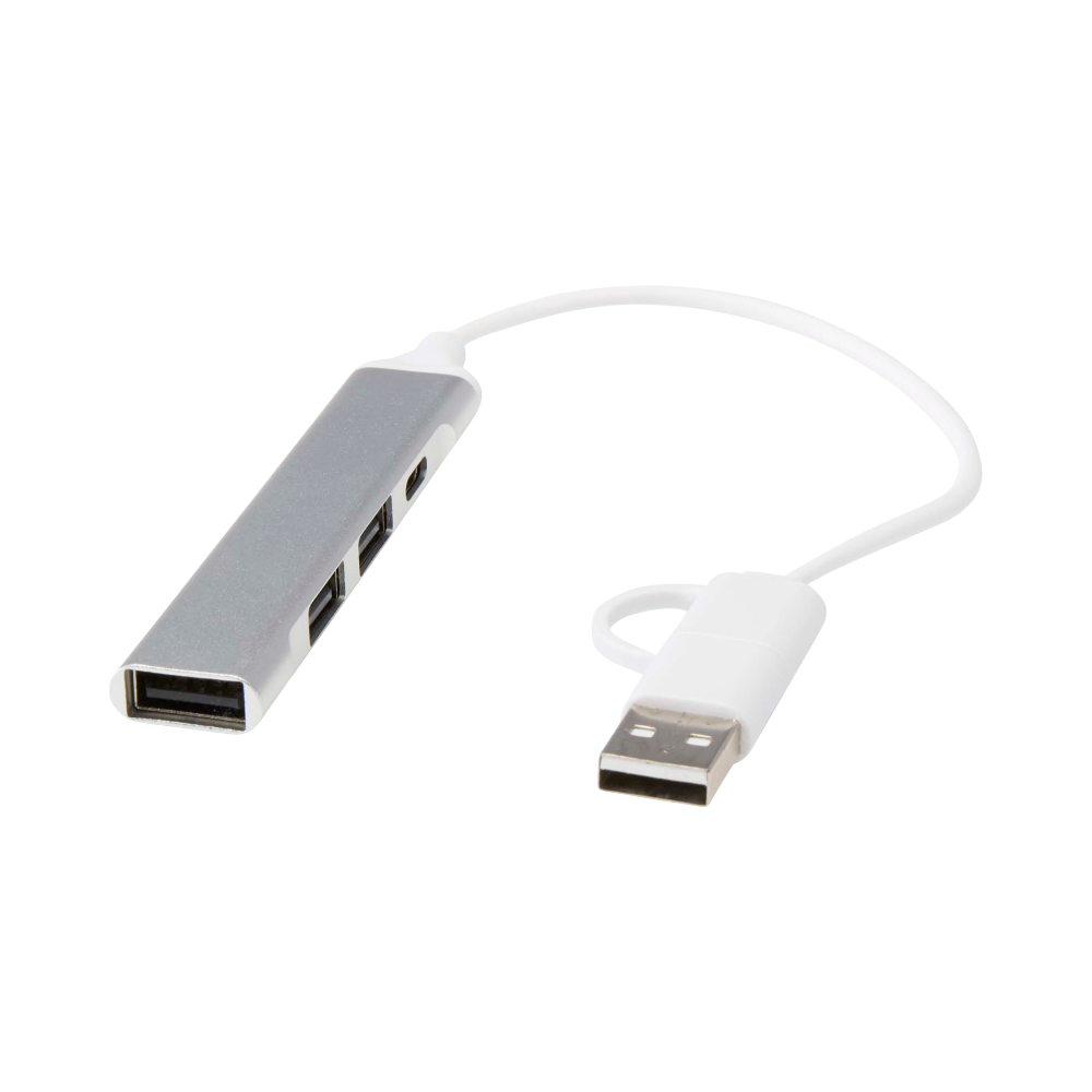 Alkaid Recycled Aluminium USB-A and Type-C Hub [alkaid4portrecycledaluminiumusbaandtypechubwithdualinput]