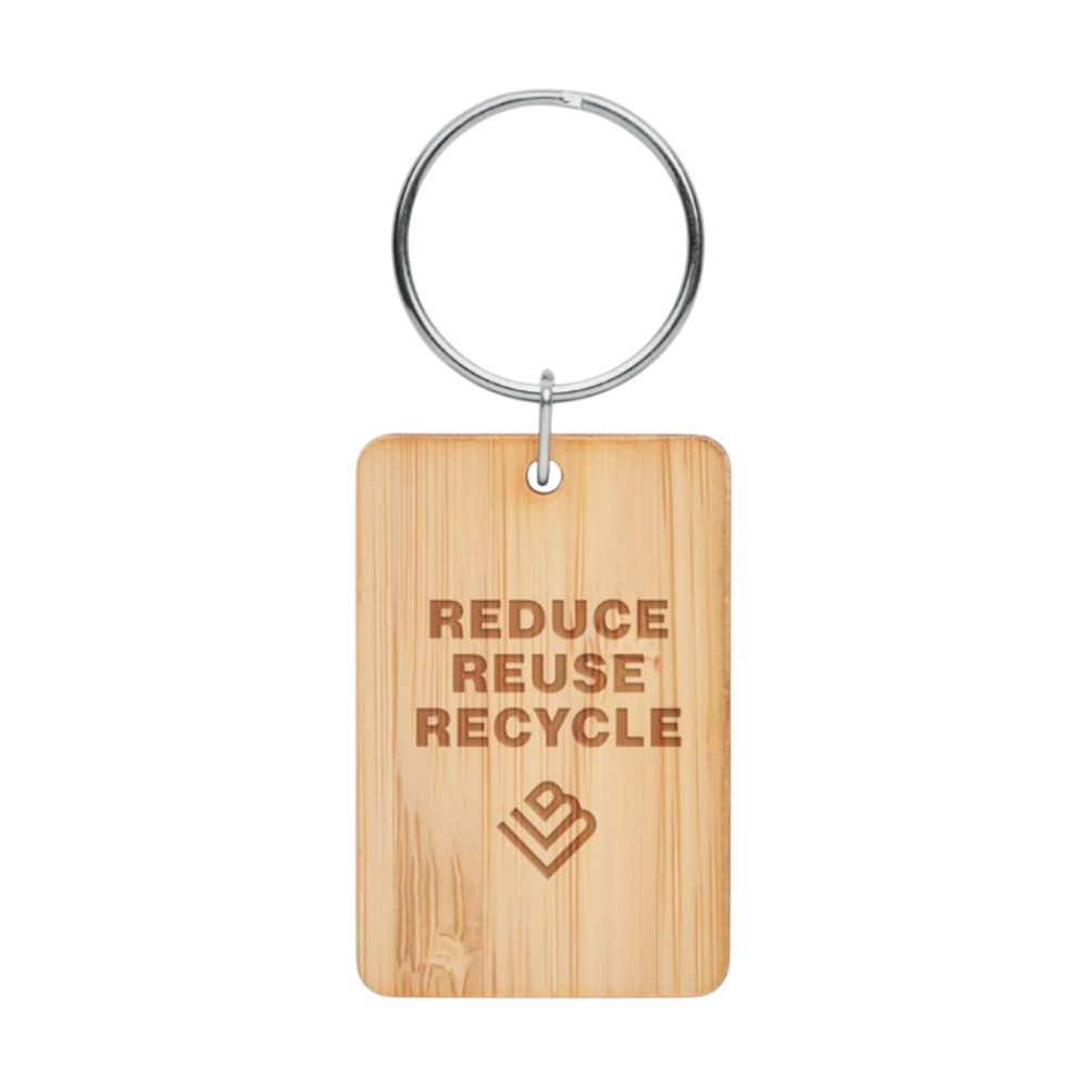 ANGLEBOO Rectangular Bamboo Key Ring [angleboorectangularbambookeyring]