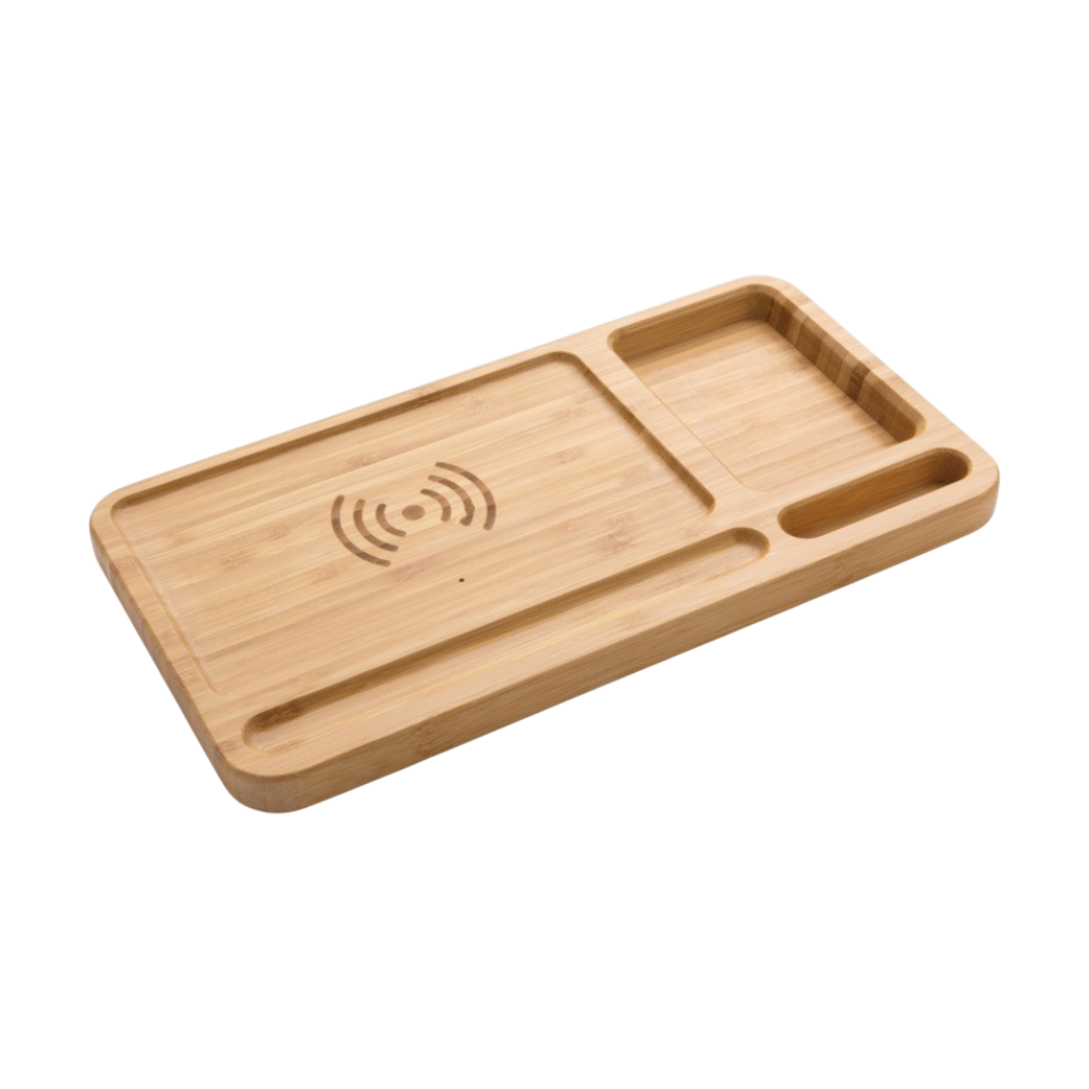 Bamboo Desk Organiser RCS Wireless Charger [bamboodeskorganiser10wwirelesscharger]