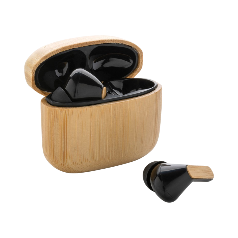Bamboo TWS Earbuds with RCS Recycled Plastic [bambootwsearbudswithrcsrecycledplastic]