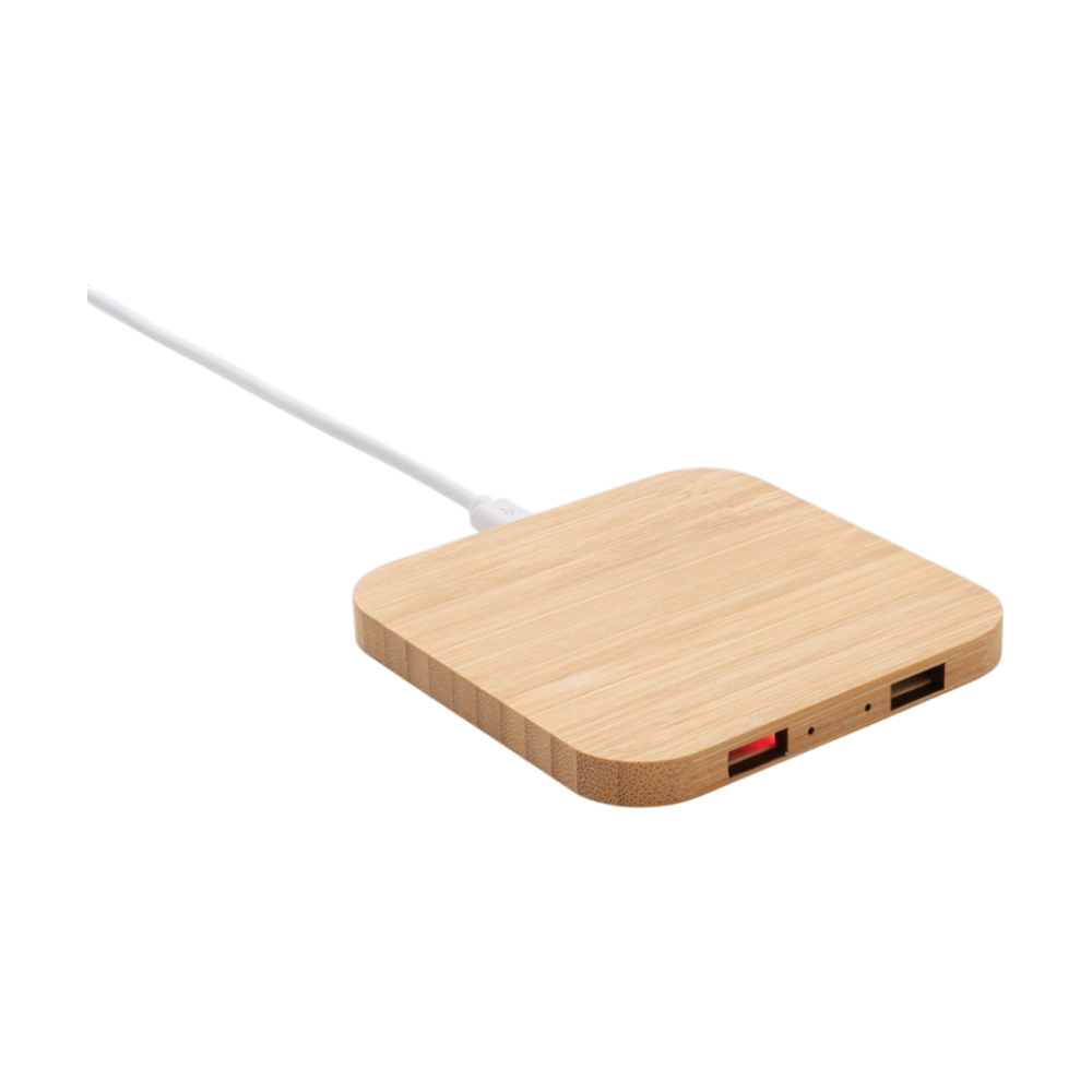 Bamboo Wireless Charger with USB [bamboo5wwirelesschargerwithusb]