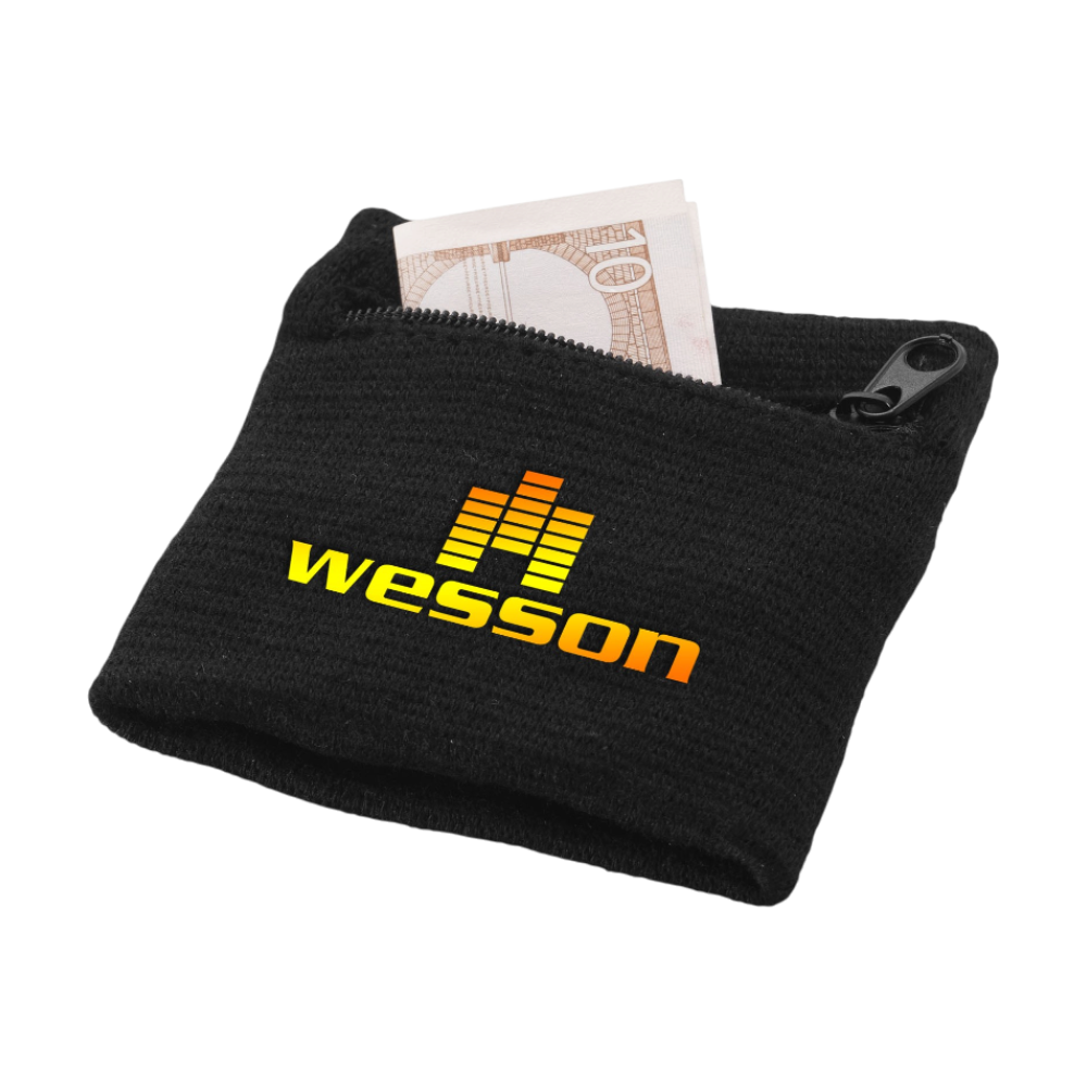 Brisky Cotton Performance Wristband [briskyperformancewristbandwithzipperedpocket]