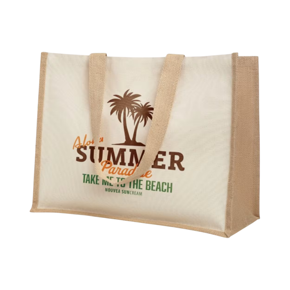 Campo de Fiori Jute and Canvas Shopping Bag [campodefiorijuteandcanvasshoppingbag]
