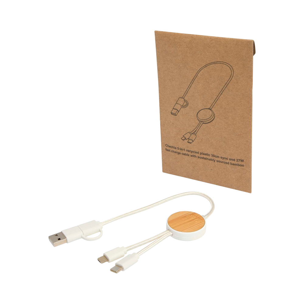 Chechia 5-in-1 Recycled Plastic Bamboo Cable [chechia5in1recycledplastic30cmdatasyncand27]
