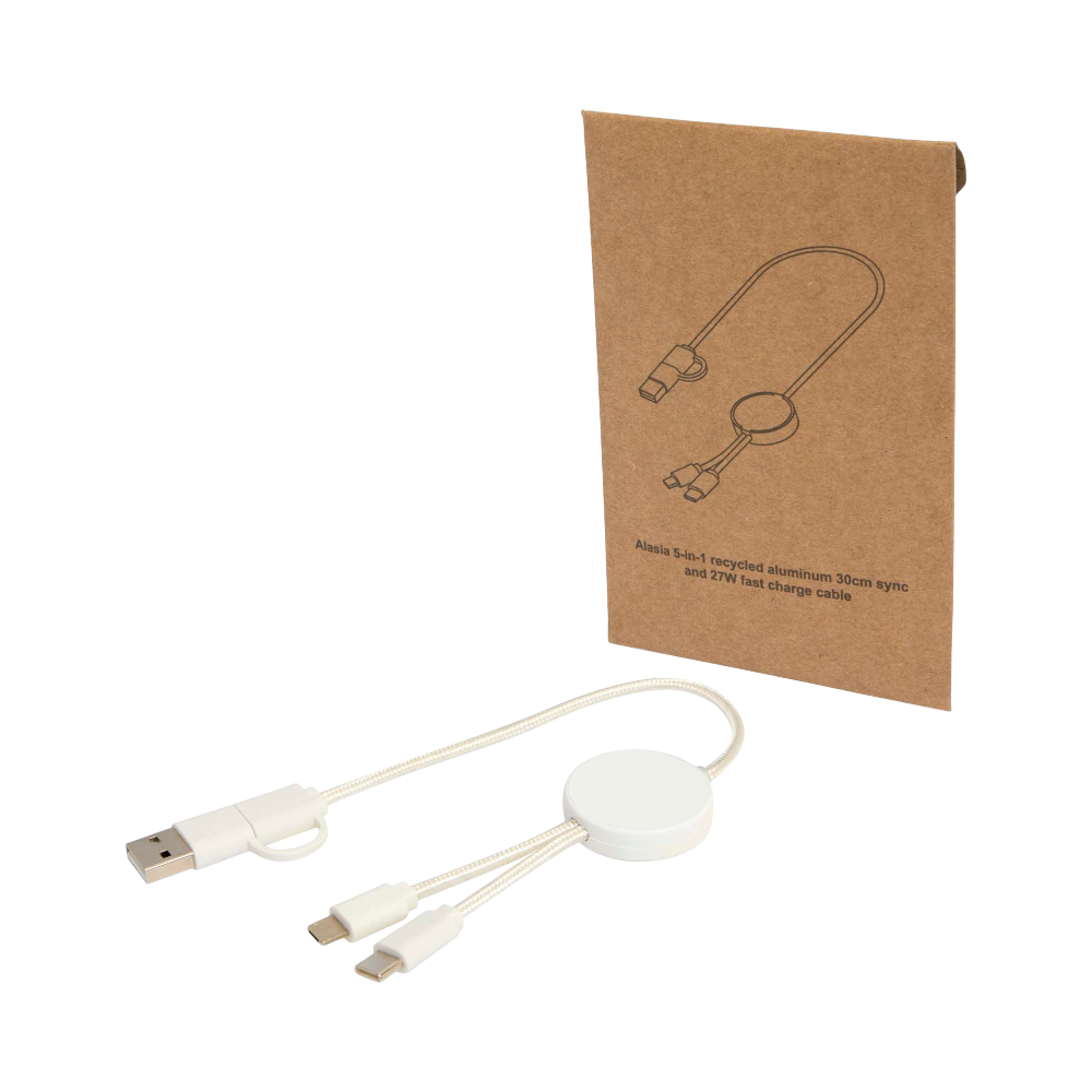 Citala 5-in-1 Recycled Plastic Data Sync and Fast Charge Cable [citala5in1recycledplastic30cmdatasyncand27wfastchargecable]