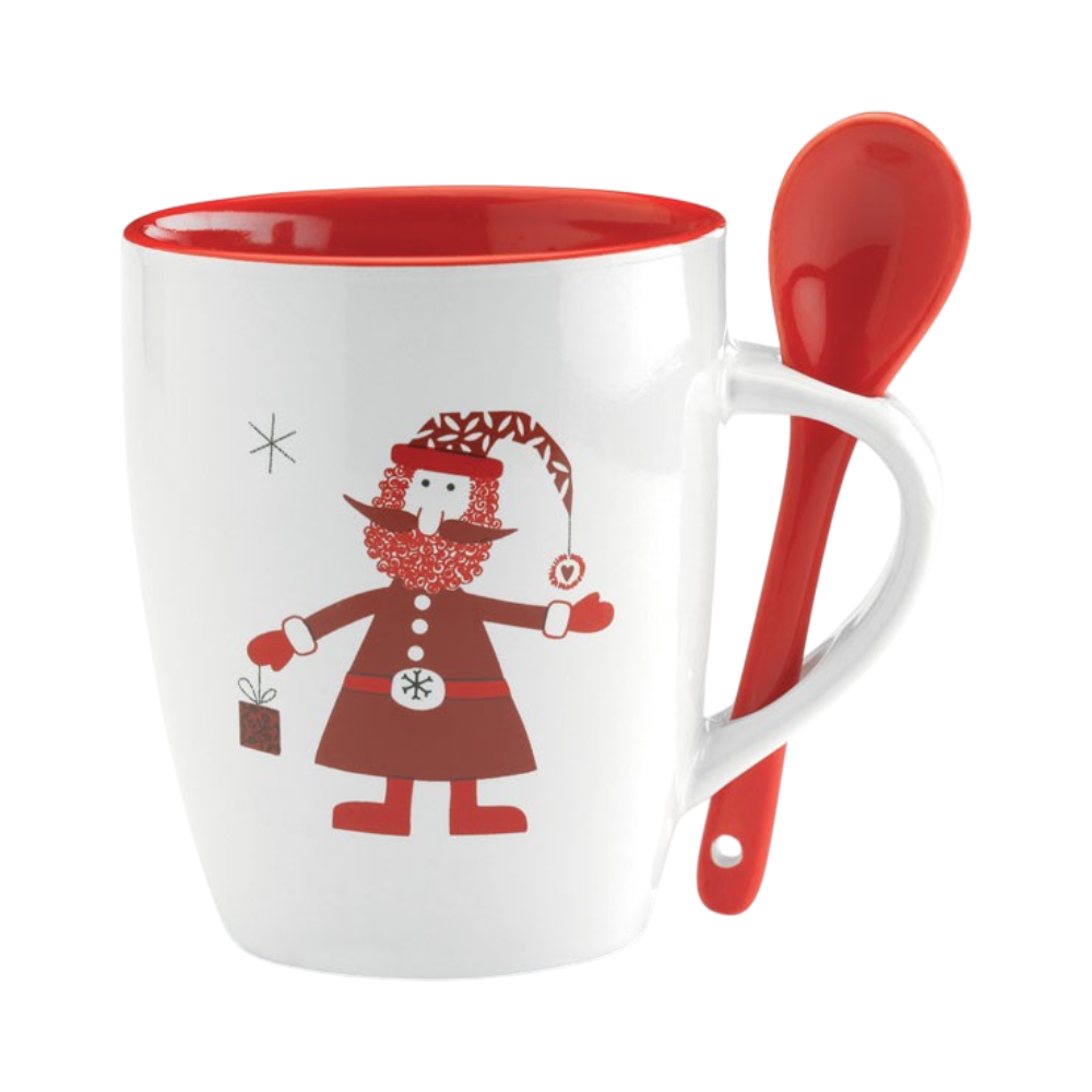 CLAUS Mug with Spoon [clausceramicmug250mlwithintegratedspoon]