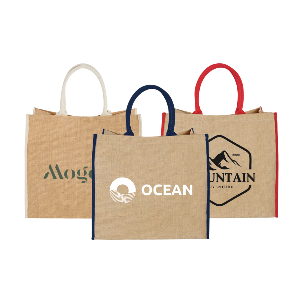 Coloured Edge Jute Tote Bag [harrycolourededgejutetotebag25l]