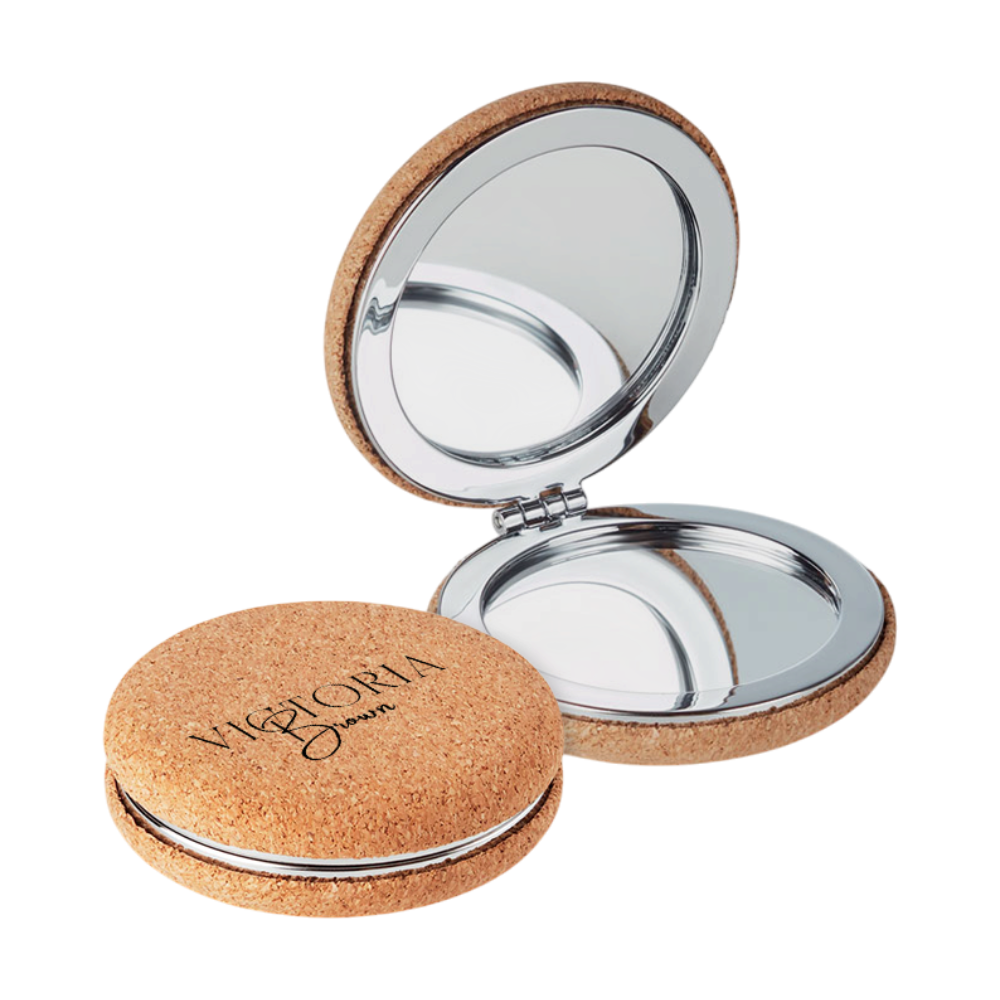 Cork Pocket Mirror [guapacorkpocketmirrorwithcorkcover]