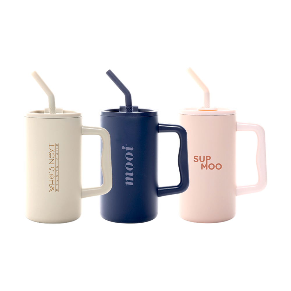 Cube RCS Recycled Steel Mug with Straw [cubercsrecycledsteelmug800ml]