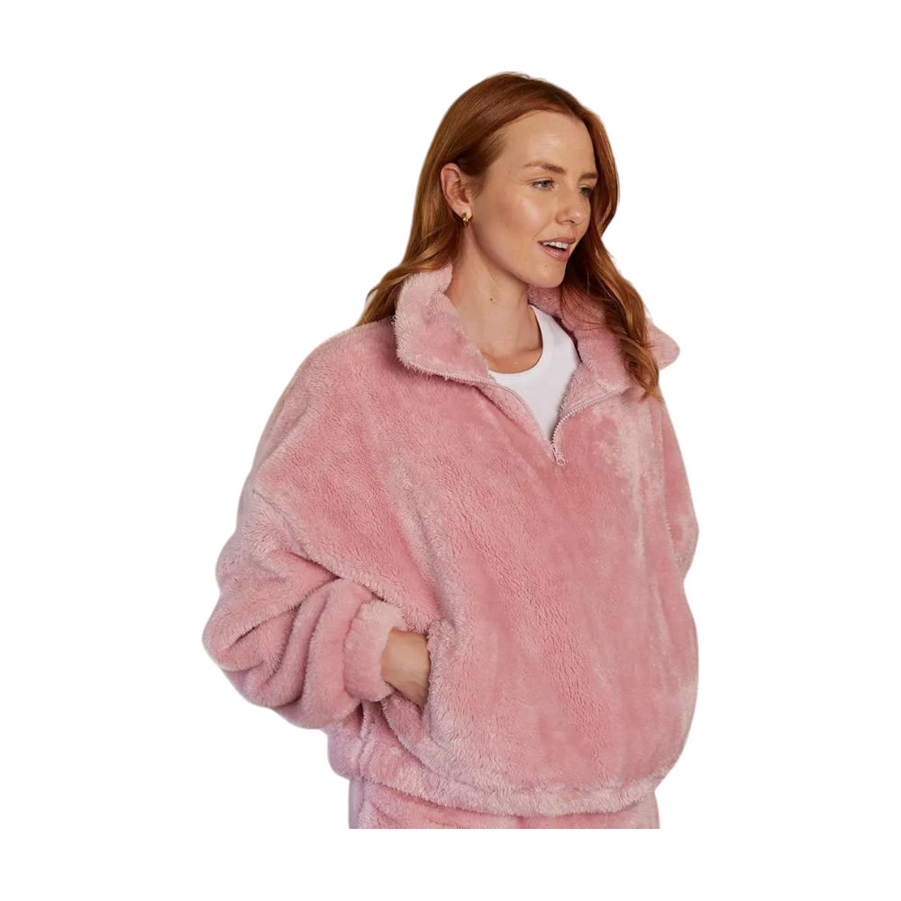 Fluffy Quarter Zip Fleece [ladiesfluffy14zipfleecebrandlab]