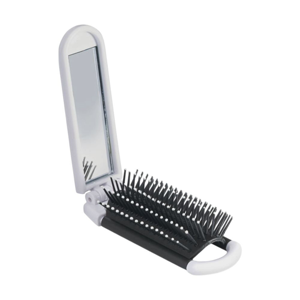 Foldable Hairbrush with Mirror [alwaysfoldablehairbrushwithmirror]