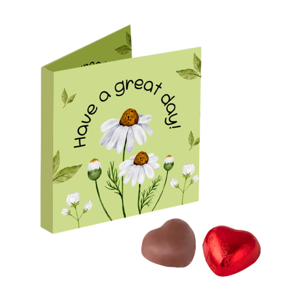 Folding Card with Red Chocolate Heart [foldingcardprintedalloverinfullcolour]