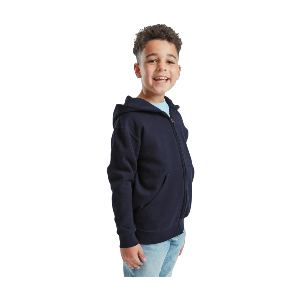 Fruit Of The Loom Classic Kids Zip Hoodie [fruitoftheloomkidsclassichoodedsweatjacket]