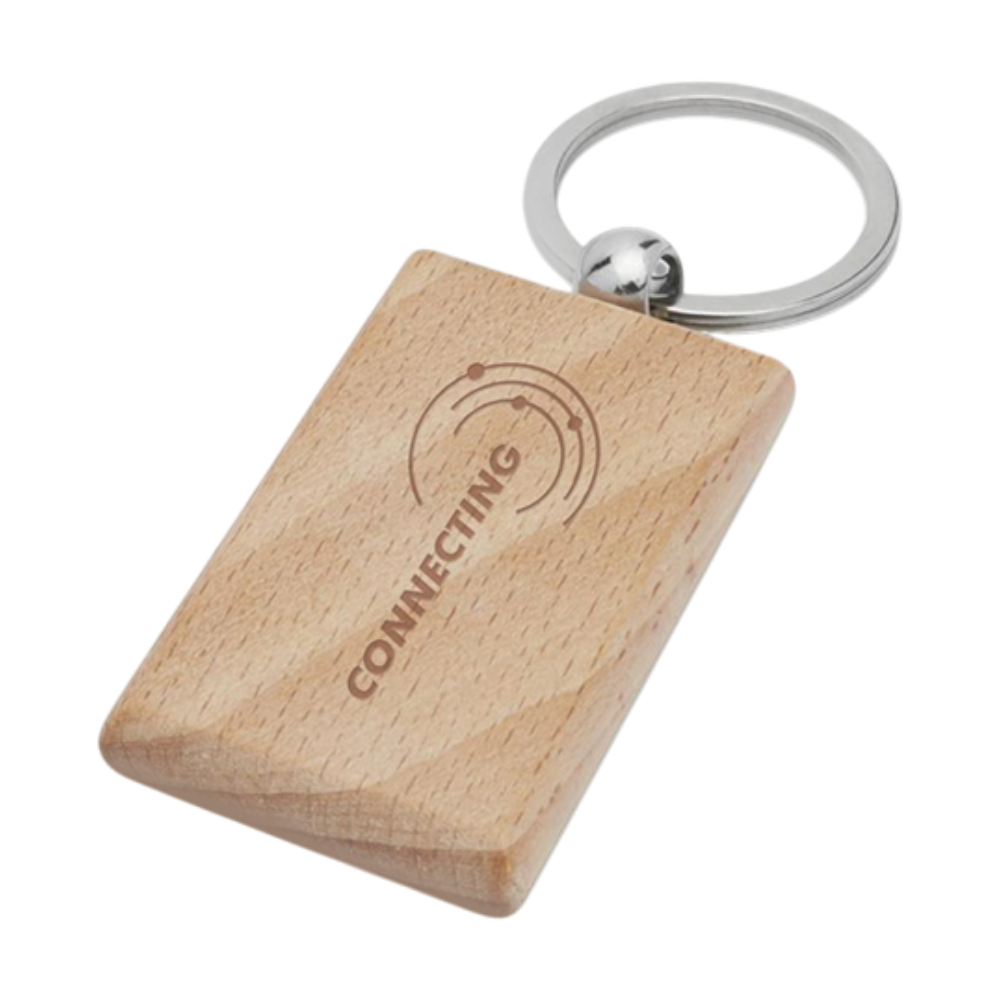 Gian Beech Wood Keychain [gianbeechwoodrectangularkeychain]