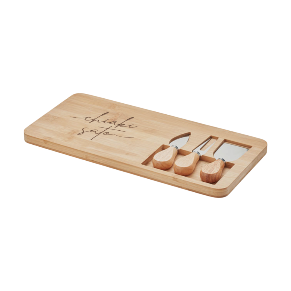 Glenavy Natural Bamboo Cheese Set [glenavybamboocheeseboardset]
