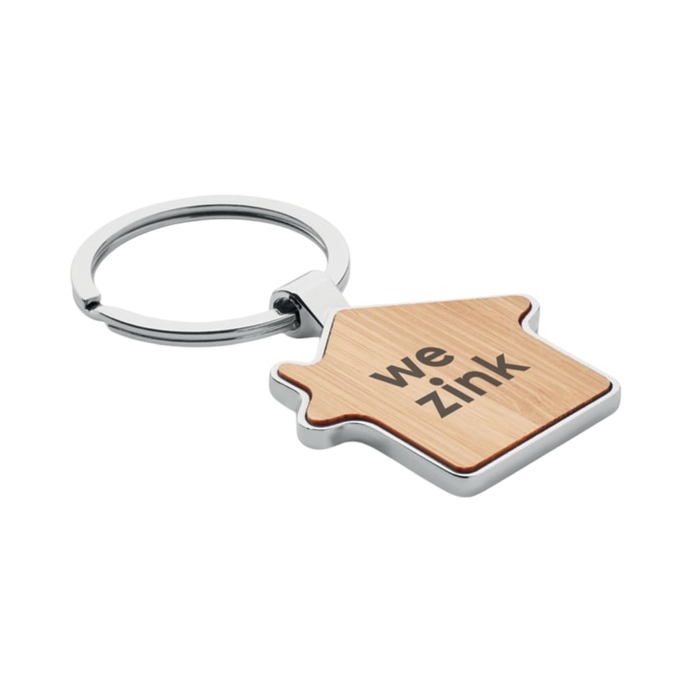 House Key Ring Bamboo [burniehousekeyringmetalbamboo]