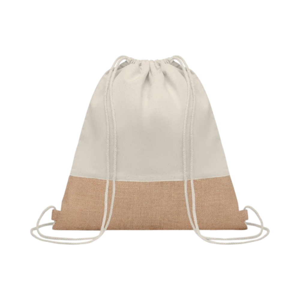 INDIA Drawstring Bag with Jute Details [indiadrawstringbagwjutedetails]