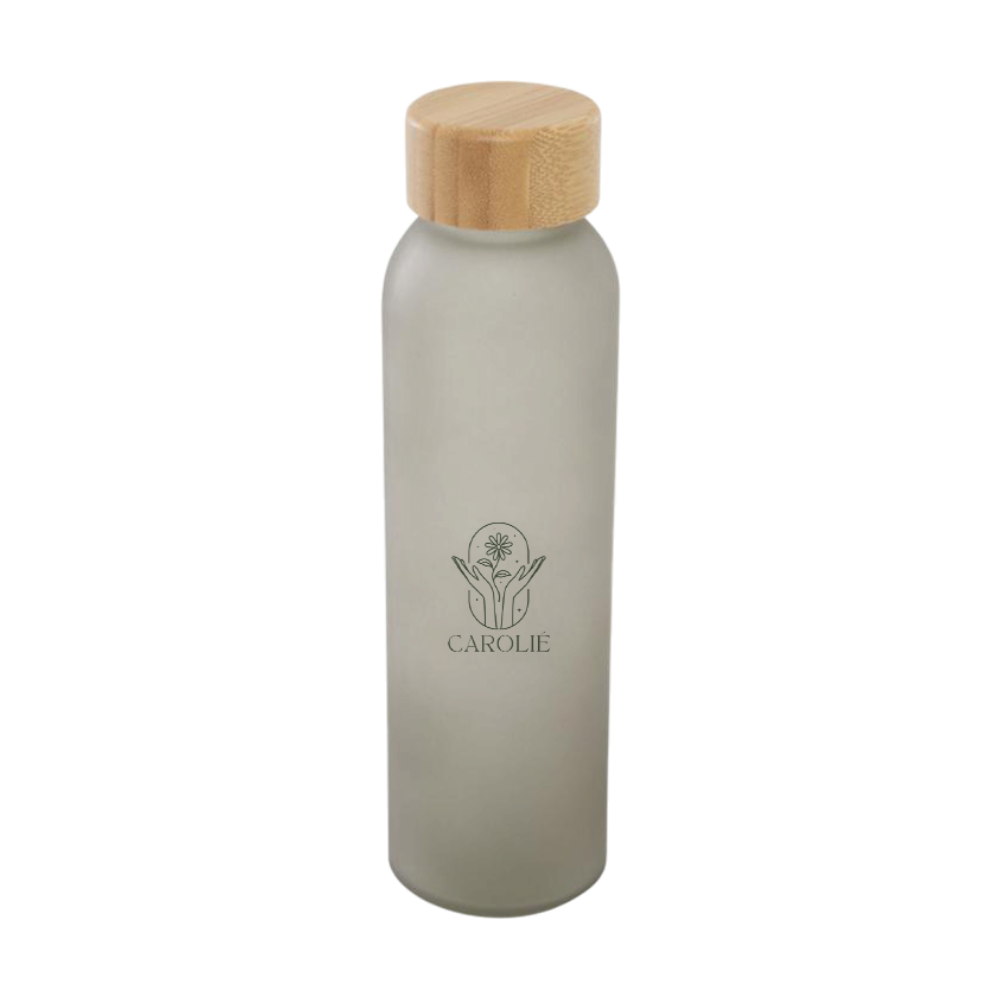 Lume Glass Bottle with Bamboo Lid [lume500mlmattesodalimeglassbottlewithbamboolid]
