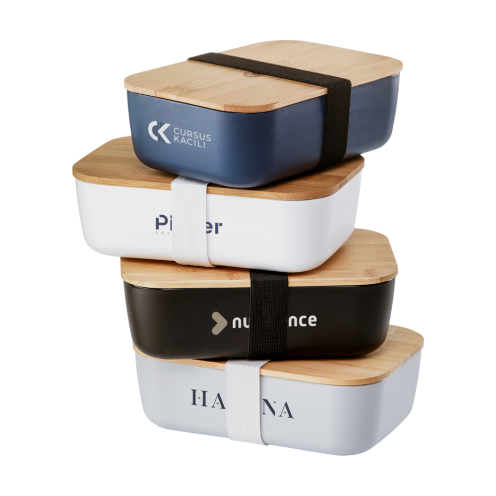 Lunchbox with Bamboo Lid and Elastic Band