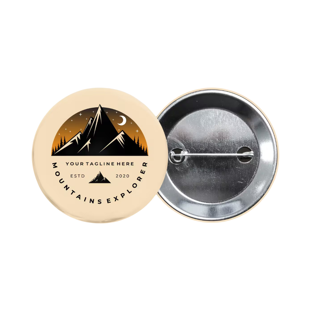 Metal Button with Double Crimped Pin | 56 mm [metalbutton56mmwithdoublecrimpedpin]