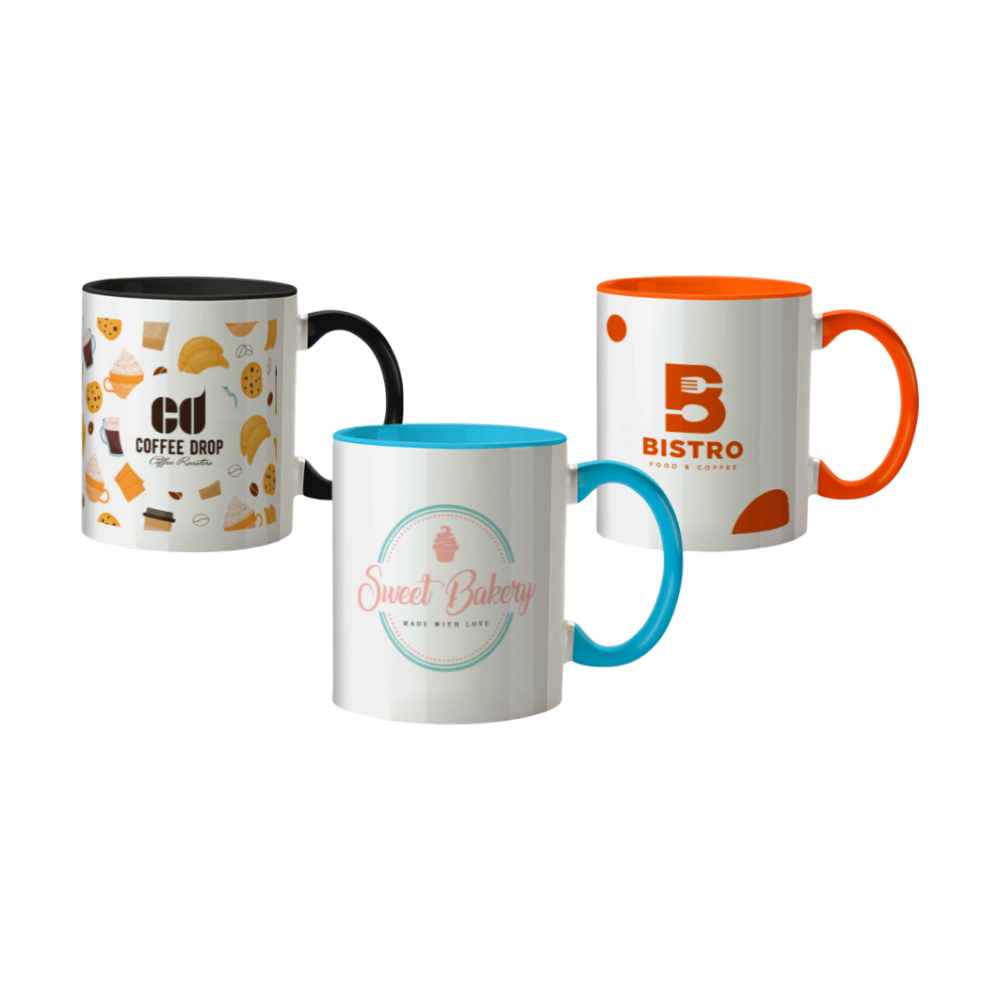 Mug coloured handle | 325 ml
