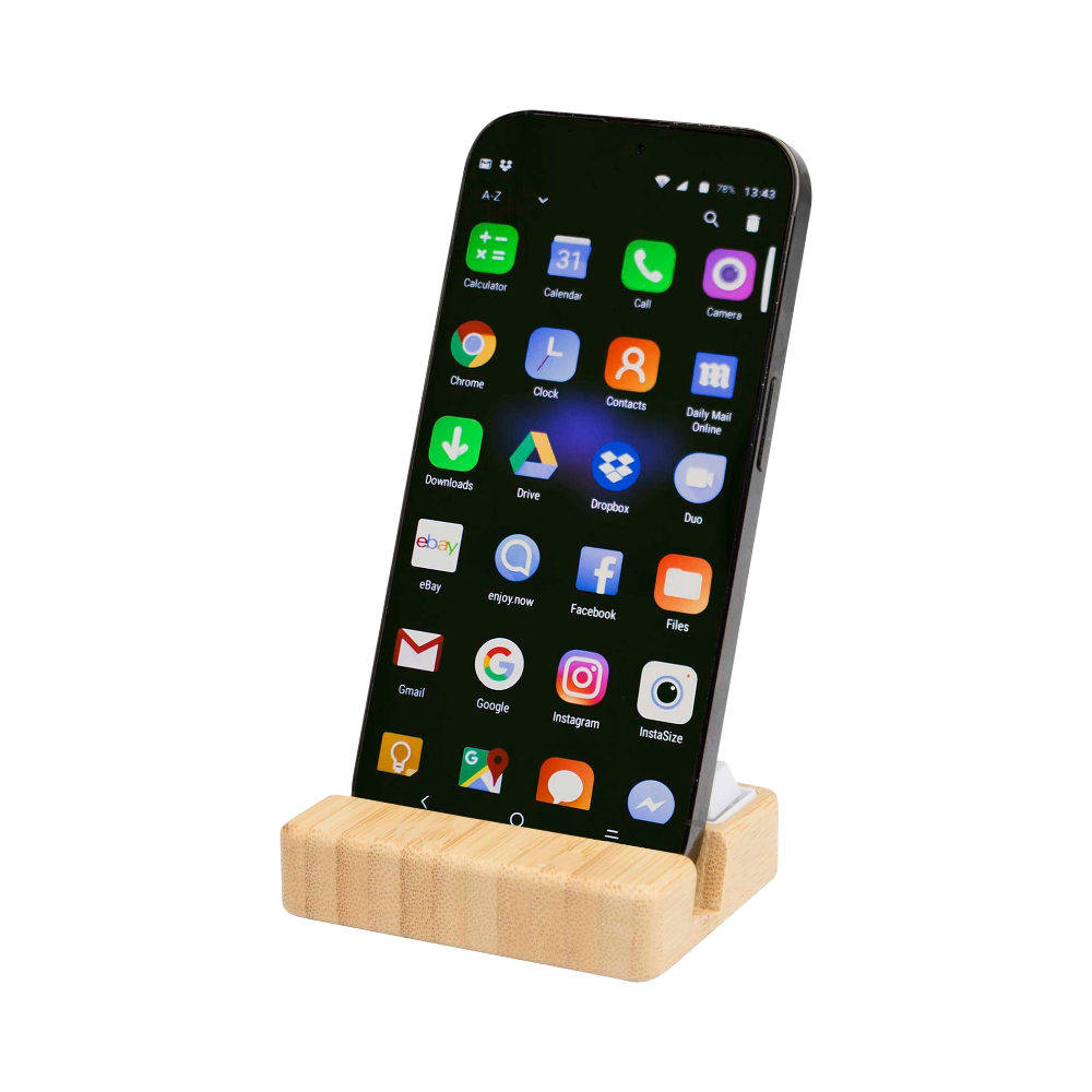 Phone Stand and Fidget Toy [algolrecycledplasticphonestandandfidgettoywithbamboodetails]