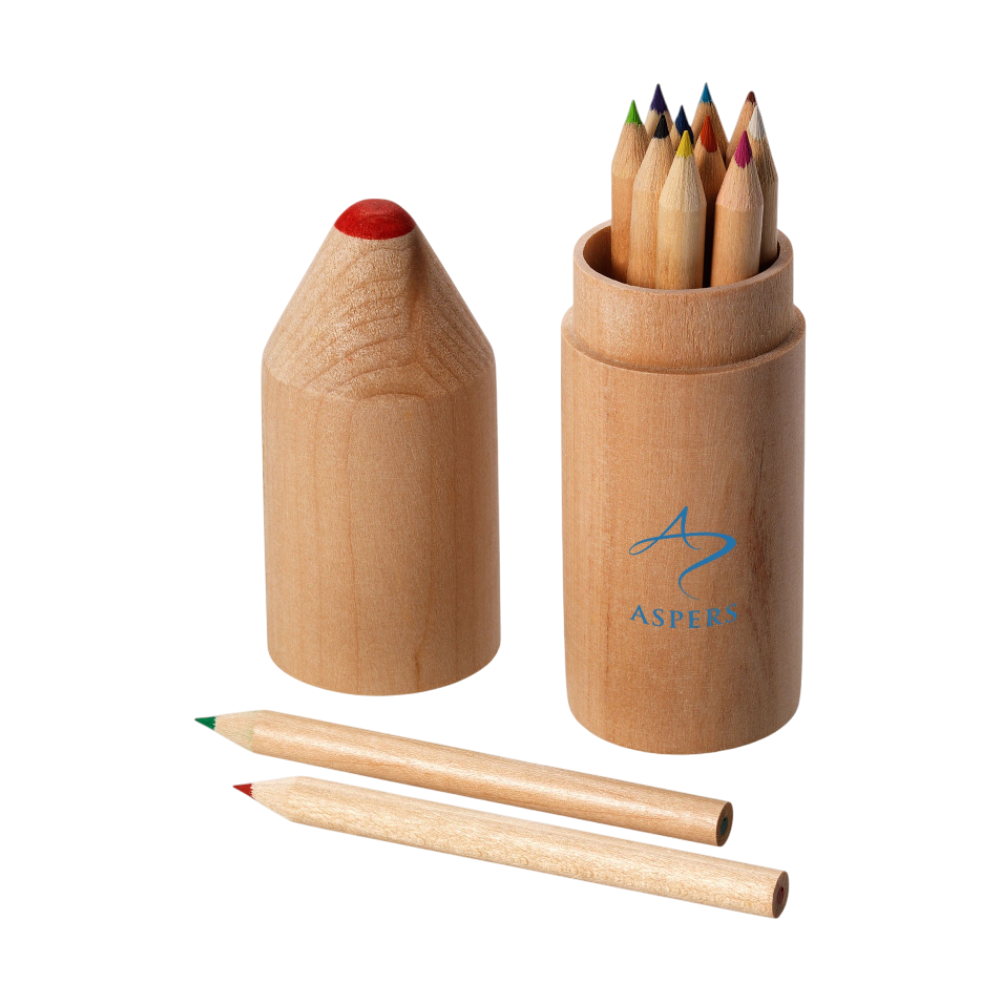 Poplar Wood Bossy Coloured Pencil Set [bossy12piececolouredpencilset]