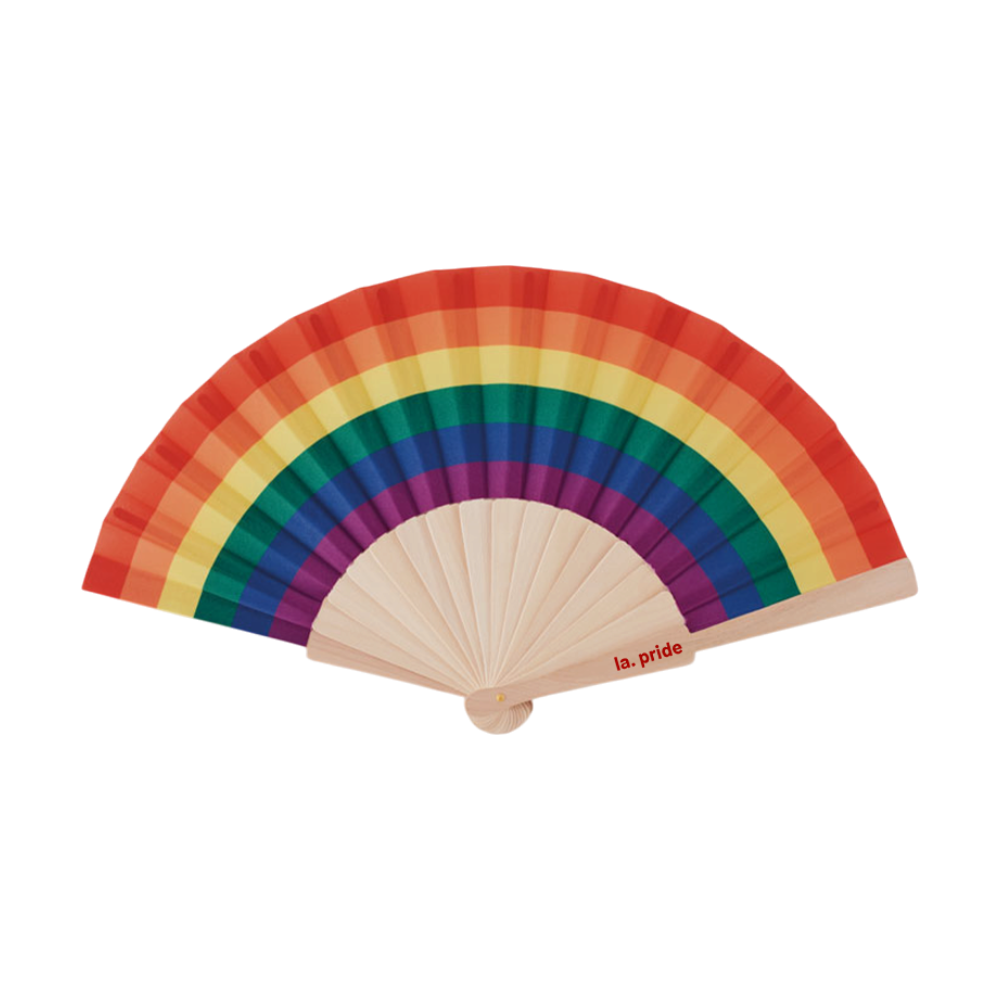 Rainbow Wooden Hand Fan