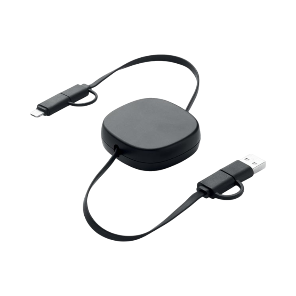 RCS Recycled ABS LINEA Retractable Charging Cable [linea60wretractablechargingcable]