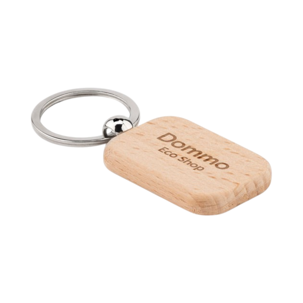 Rectangular Wooden Key Ring [potywoodrectangularwoodenkeyring]