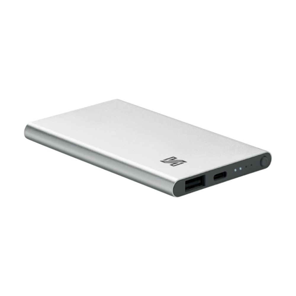 Recycled Aluminium Power Bank Type C 4000 mAh [powerflatc4000mahpowerbanktypec]