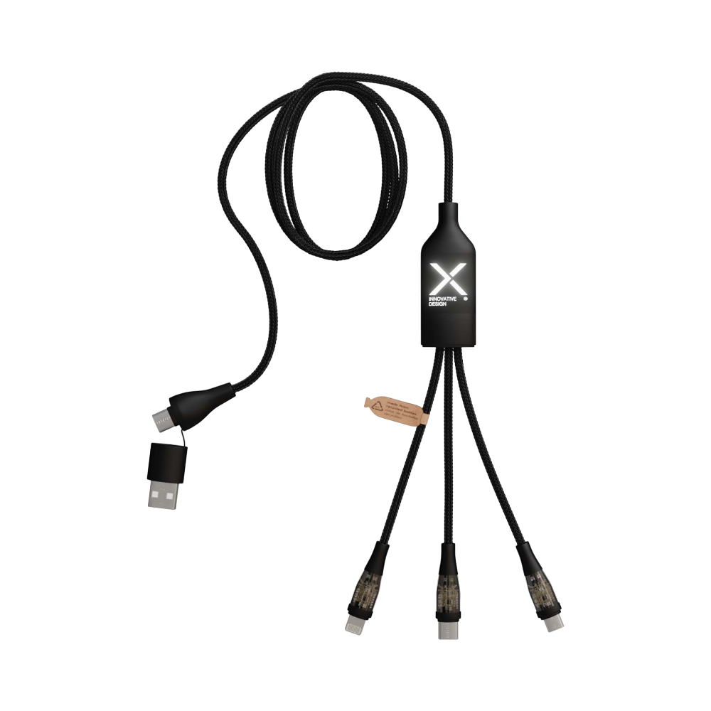 Recycled PET and ABS C50 5-in-1 Fast Charging Cable with Digital Display [scxdesignc505in1fastcharging100w5acablewithdigitaldisplay]