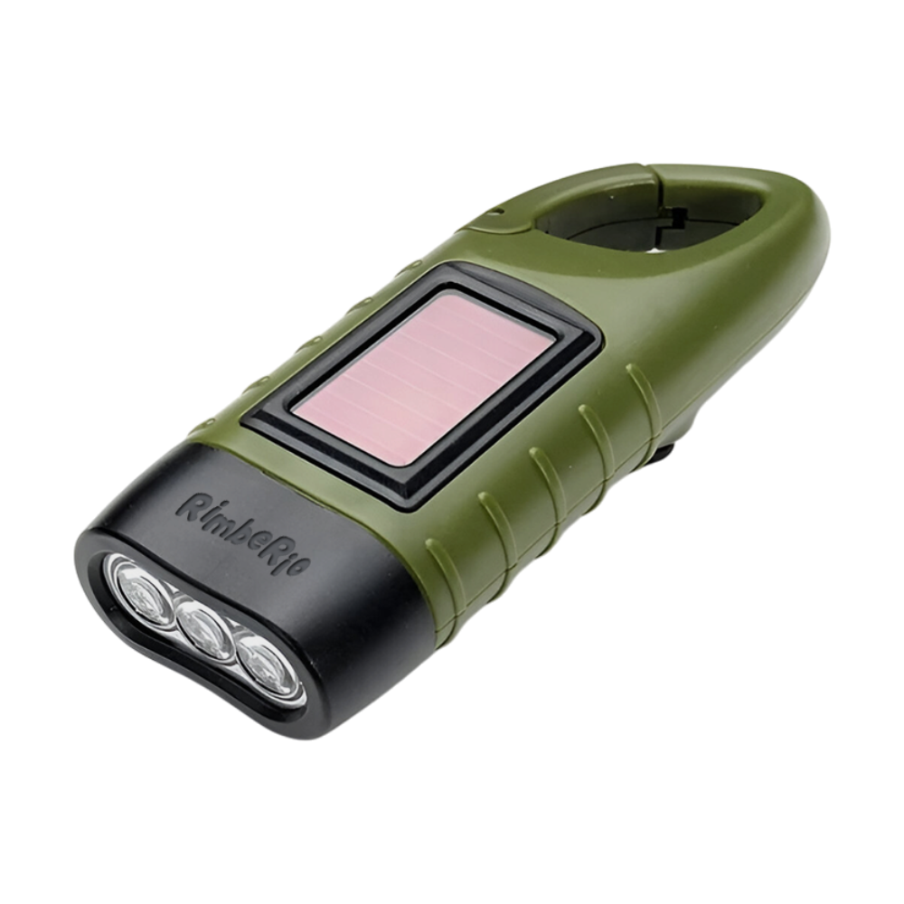 Recycled Plastic Solar Dynamo Flashlight with Carabiner [heliossolardynamoflashlightcarabiner]