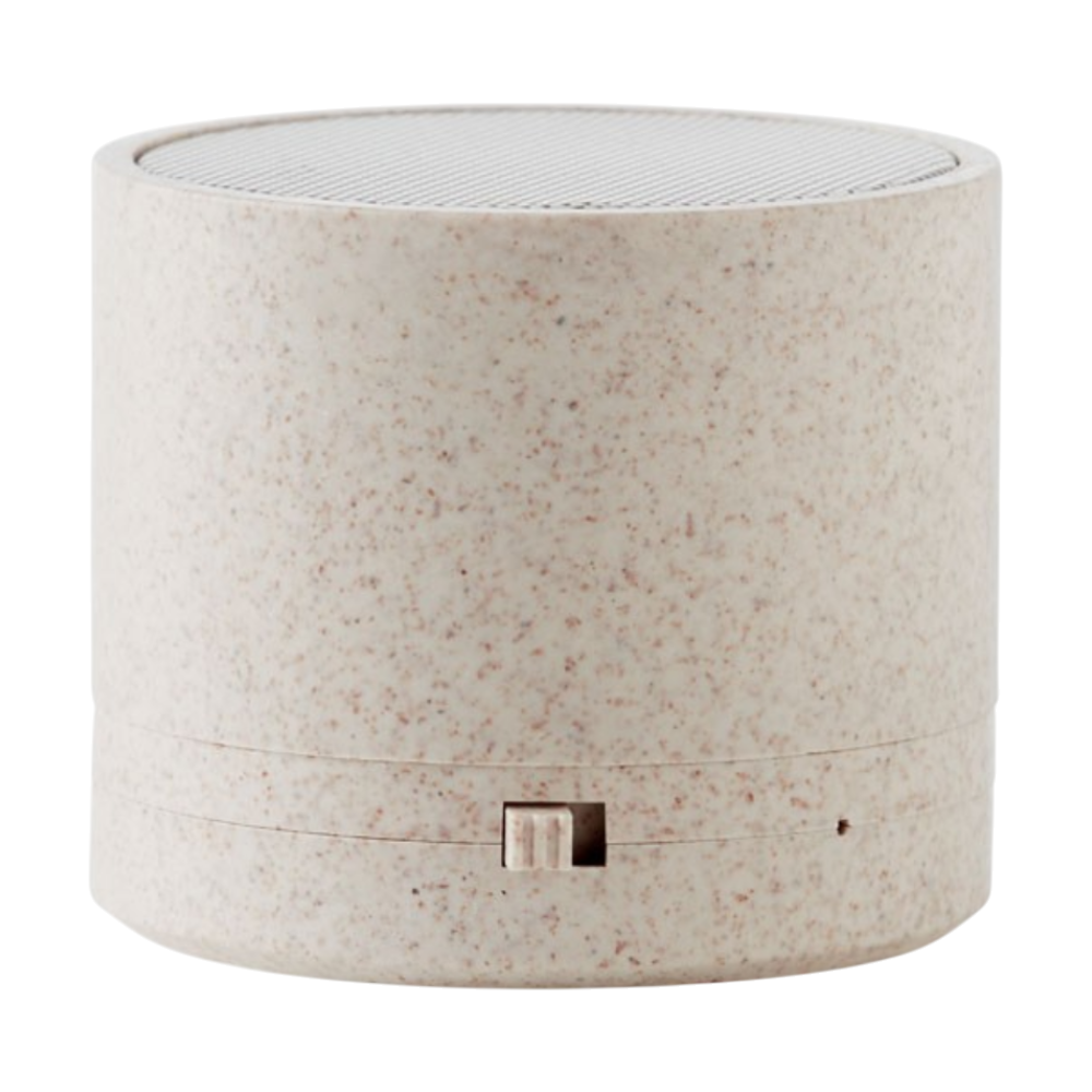 ROUND BASS+ 3W Speaker Wheat Straw ABS [roundbass3wspeakerinwheatstrawabs]