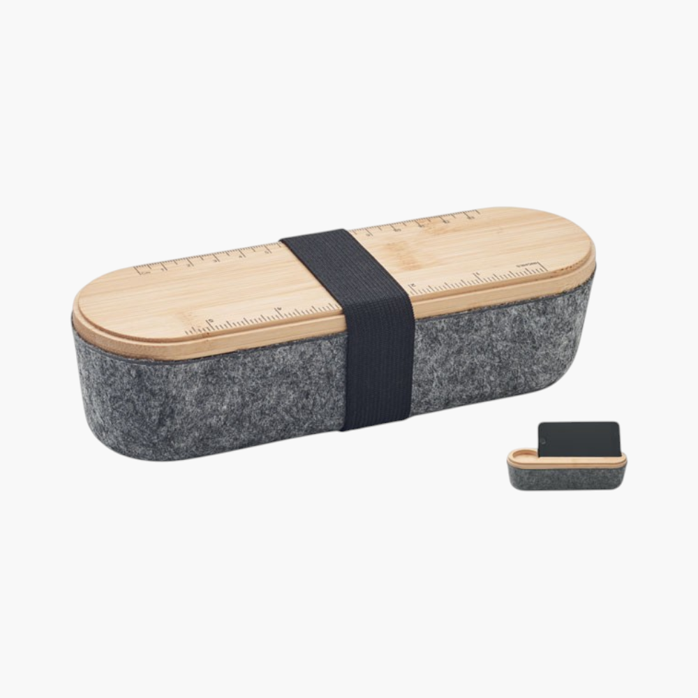 RPET Bamboo Felt Pencil Case [milerpetfeltpencilcasewithlid]