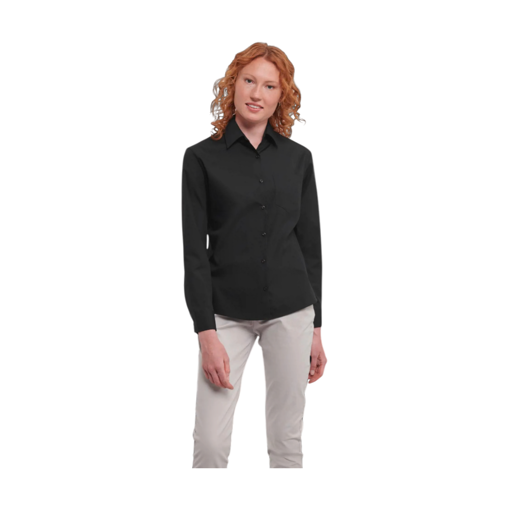 Russell Ladies Cotton Poplin Shirt [russellladieslslclassicpurecottonpoplinshirt]