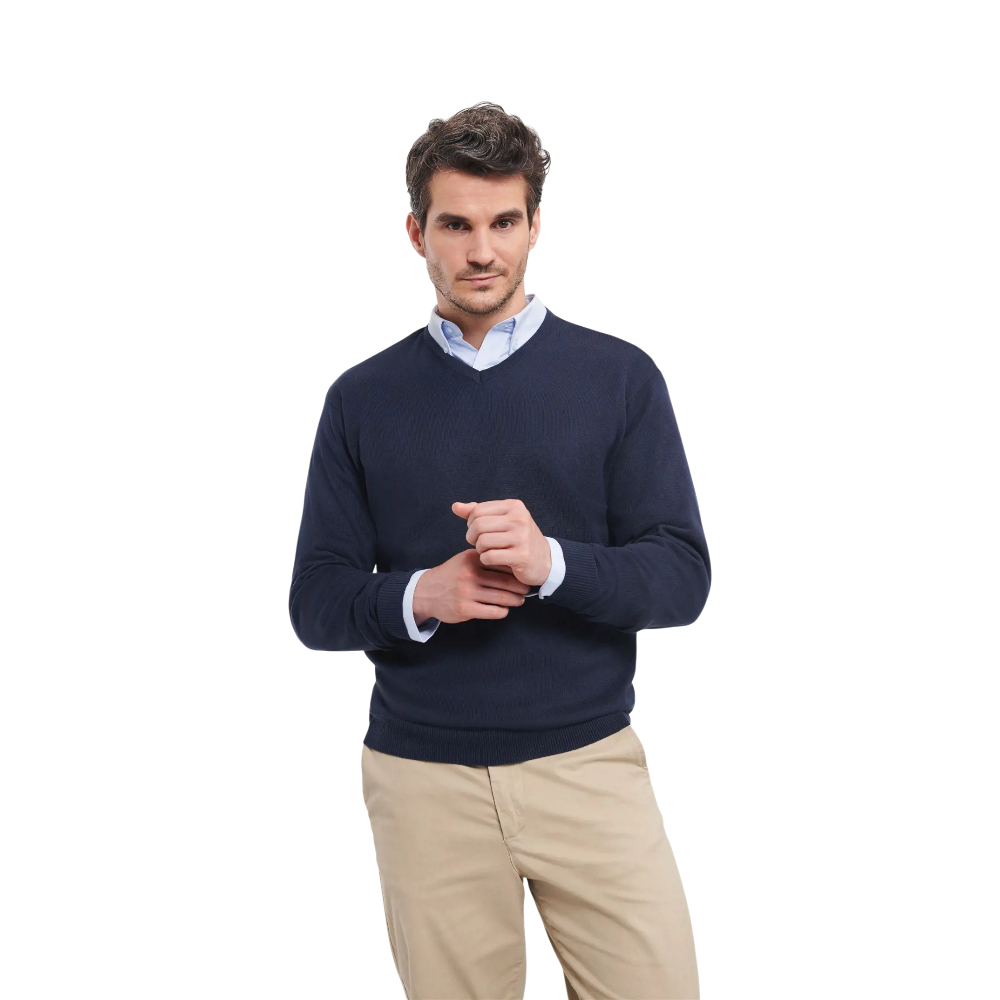 Russell V-neck Knitted Pullover [russellmenvneckknittedpullover]