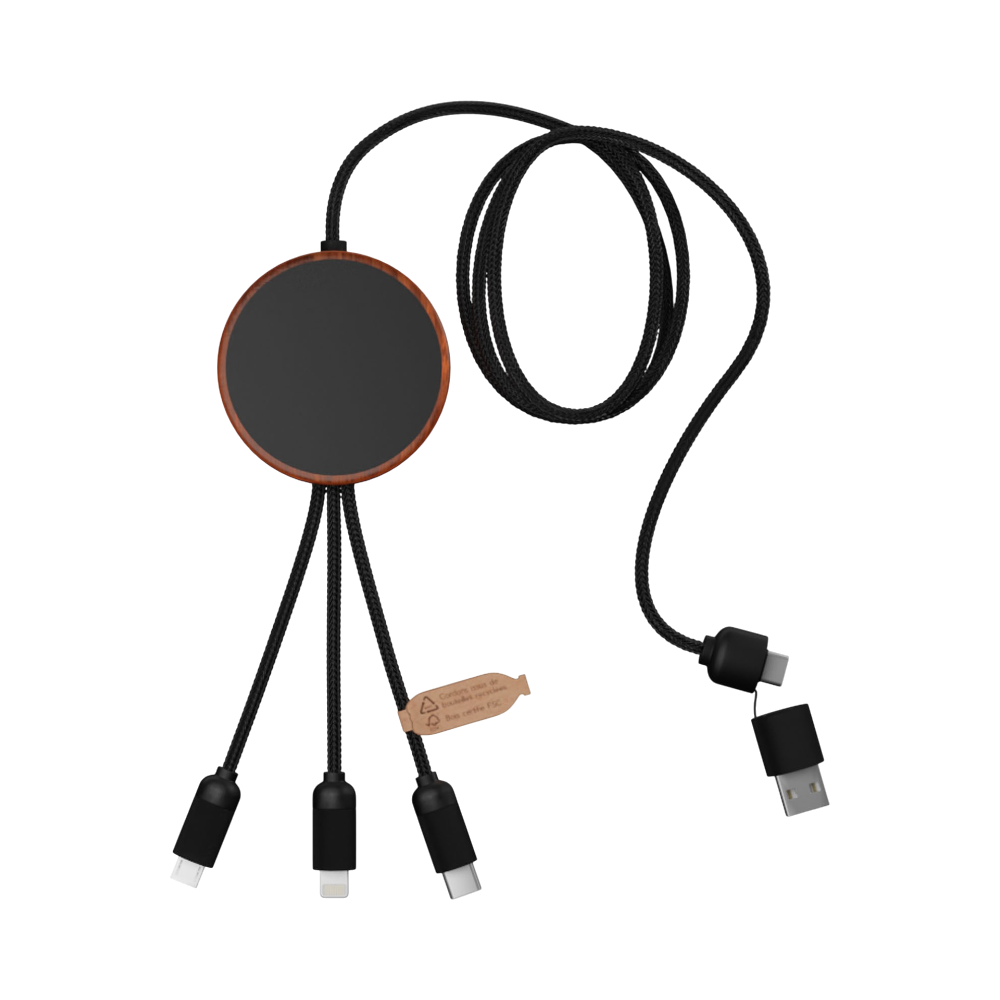 SCX.design C40 rPET & Bamboo Charging Kit [scxdesignc405in1rpetlightuplogochargingcableand10wchargingpad]