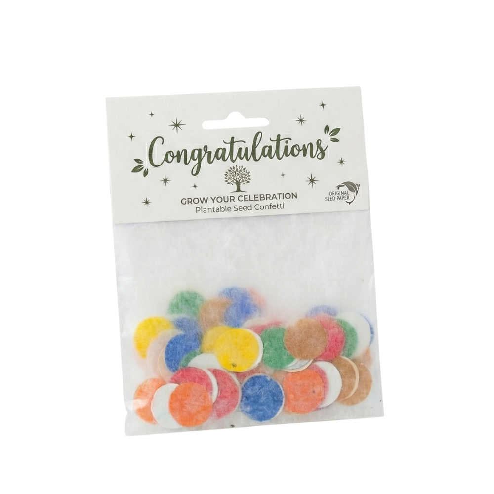 Seed Paper Confetti in a Packet [seedpaperconfettiinapacketroundheartorflowershaped20mm]