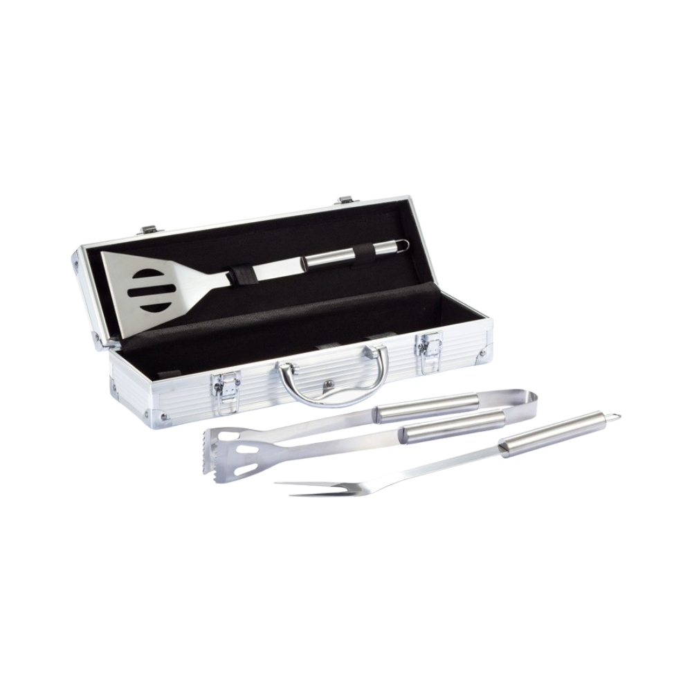 Stainless Steel Barbecue Set in Aluminium Box [3pcsbarbecuesetinaluminiumbox]