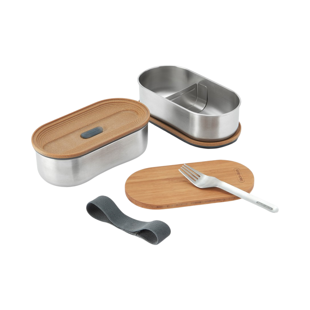 Stainless Steel Double Bento Box [blackblumstainlesssteeldoublebentobox]