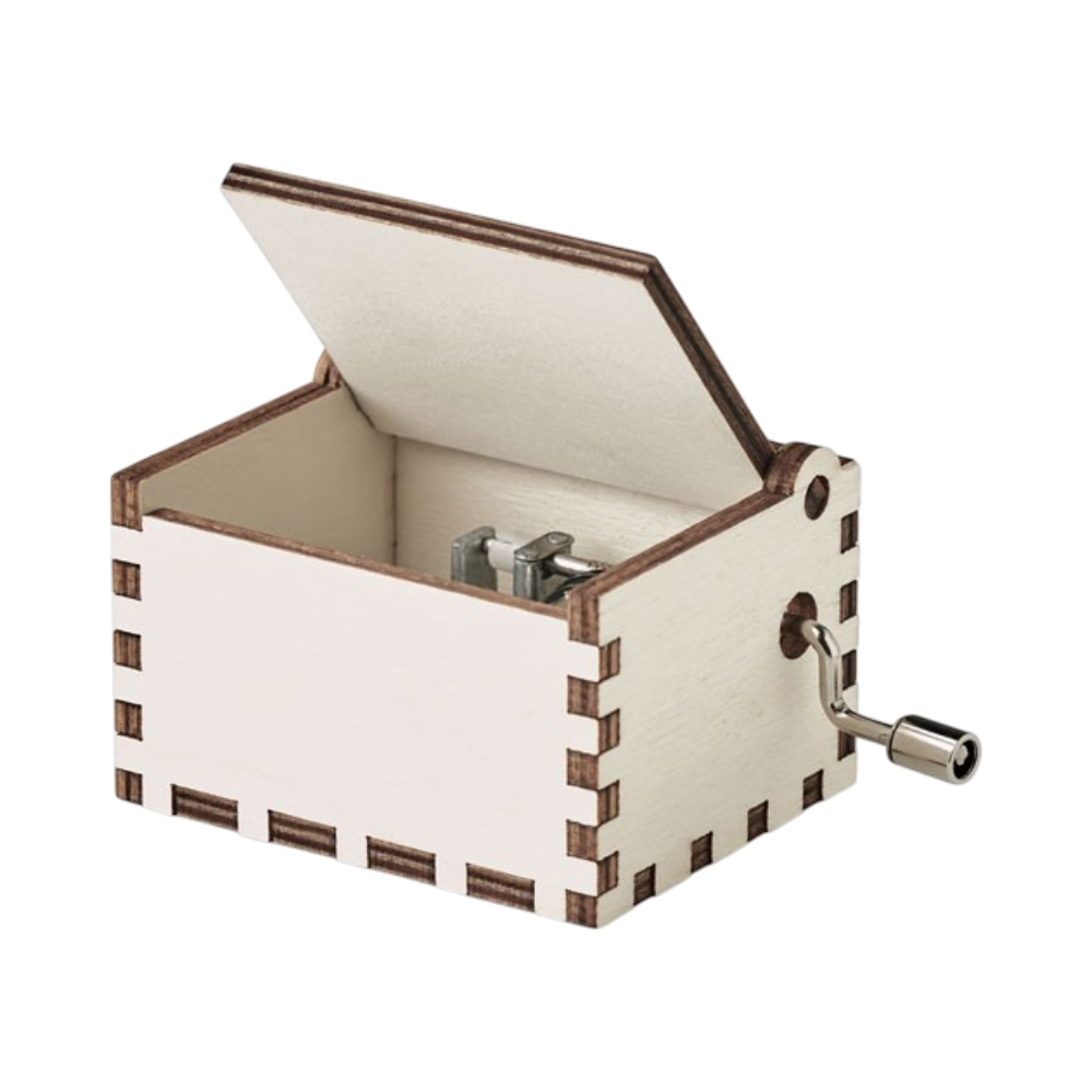 Wooden Christmas Music Box [boxmaswoodenchristmashandcrankmusicbox]
