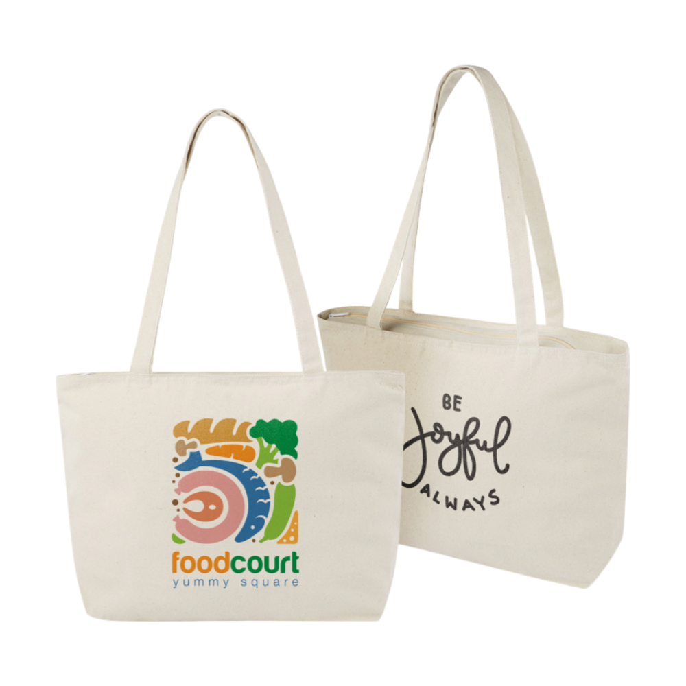 Zippered Cotton Tote Bag 320 g/m²